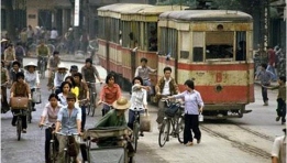 Tramcars in old Hanoi
